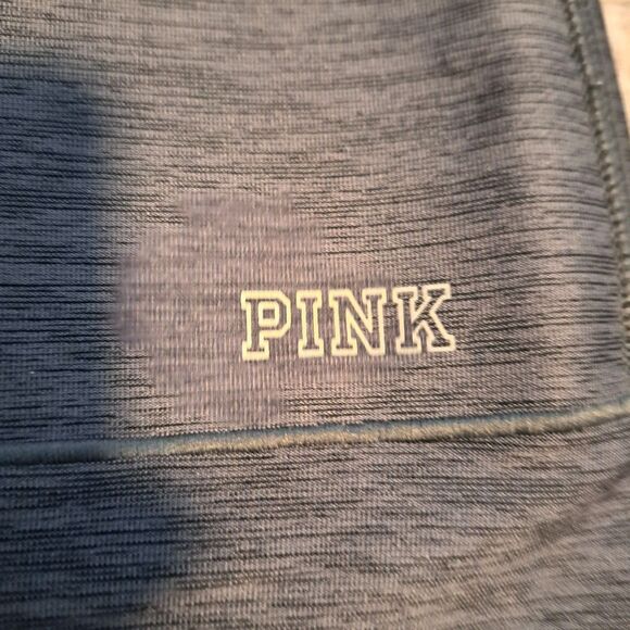 PINK Victoria Secret Bonded Leggings Black Medium Mesh Detail Peach 170/72A - Picture 4 of 12